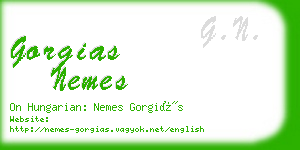 gorgias nemes business card
